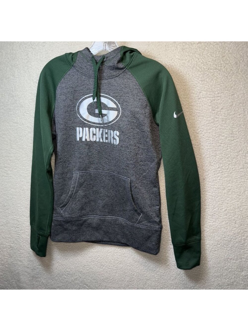 Green Bay Packers Nike Therma-Fit Hoodie Small Green Gray NFL‎ Gear